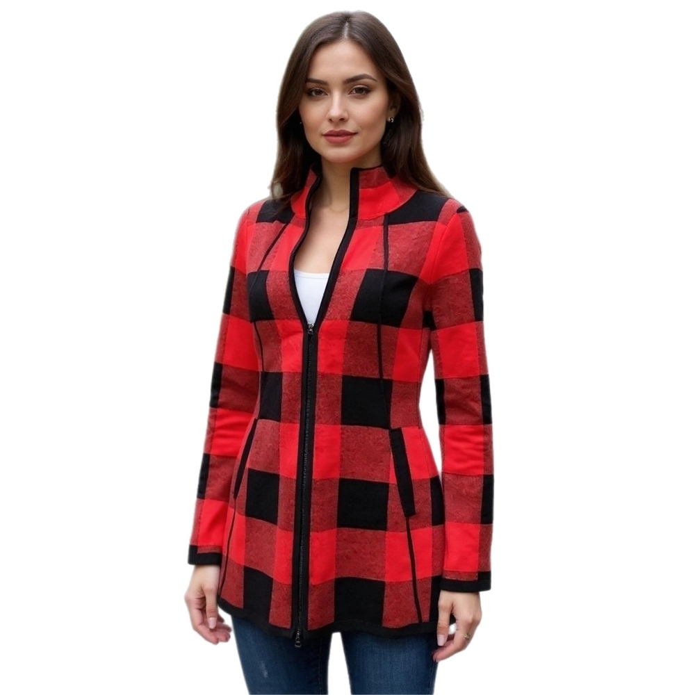 Adrienne Vittadini Buffalo Plaid Sweater - Picture 1 of 8